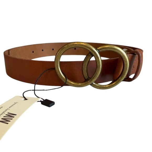MW Genuine Leather Belt Medium Brown L - Picture 1 of 4